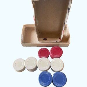 Stackwell Harvite Poker Chips  Assorted Colors In Vintage Box For Card Game Nigh